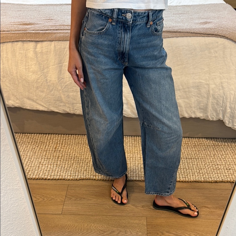 Zara mid rise baggy balloon jeans